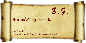 Borbély Frida névjegykártya