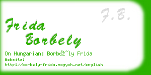 frida borbely business card